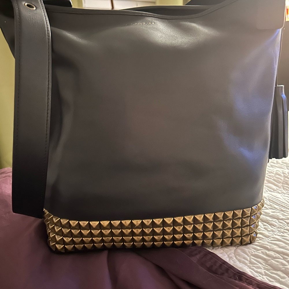Studded Black and Gold Coach Legacy Duffle